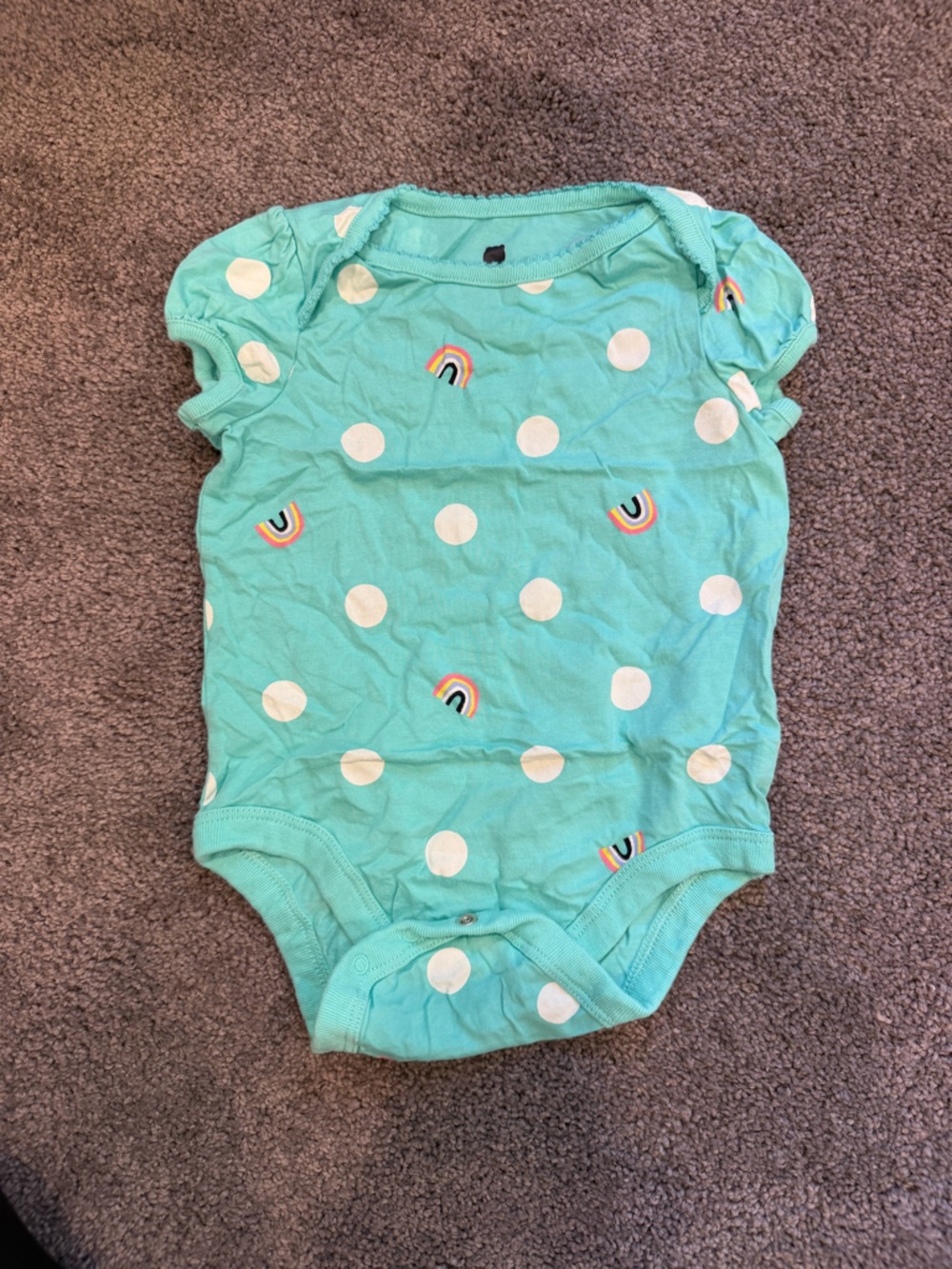 GAP Turquoise Polka Dot One-Piece with Rainbows